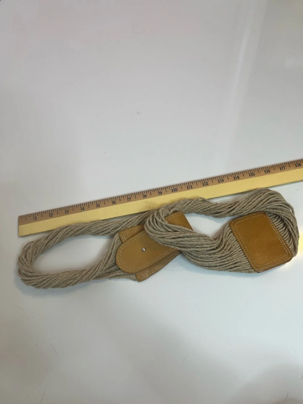 Tan Leather and Rope Belt Echo Boho